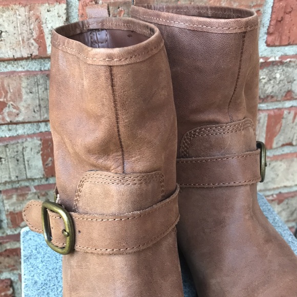 🚨B2G1 LUCKY BRAND Brown Tan Leather Ankle Boots - Picture 8 of 11